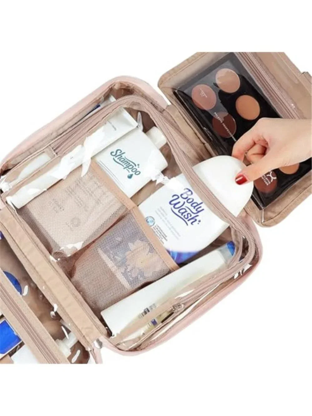 Travel Toiletry Bag for Women, Makeup Essentials Organizer, Hanging Case